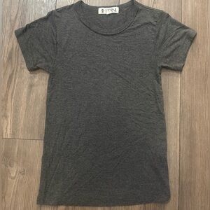 Eterne Butter Rib S USA Made Charcoal Crewneck Tee NWOT Rayon Spandex Blend